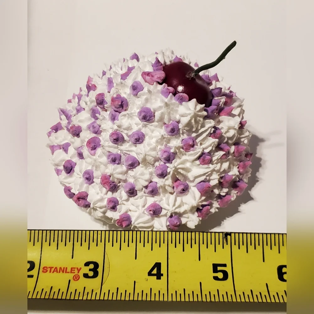 New Faux Purple Flower Whipped Cream Topper
